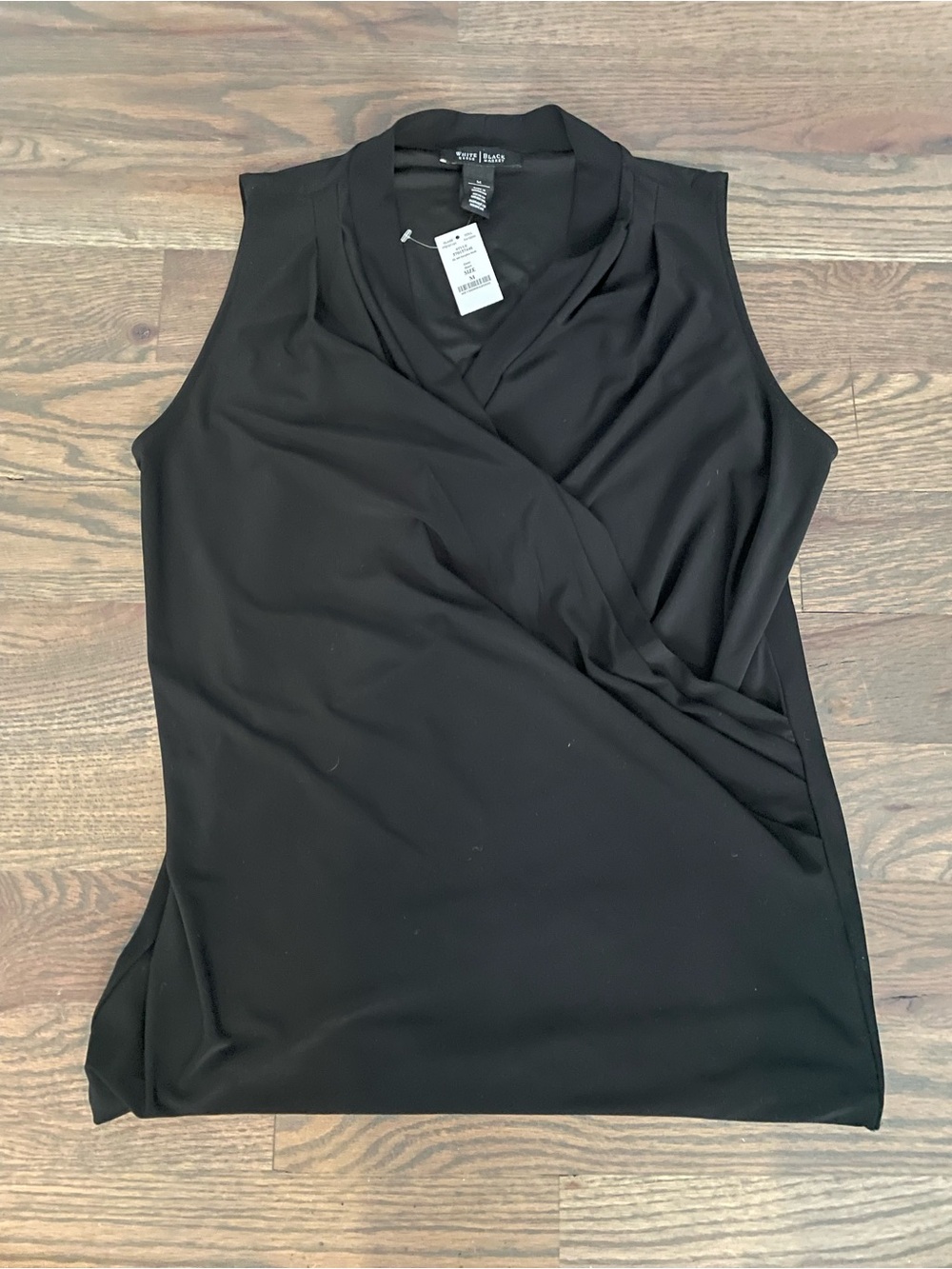 White House Black Market Black Sleeveless Wrap-Style Camisole